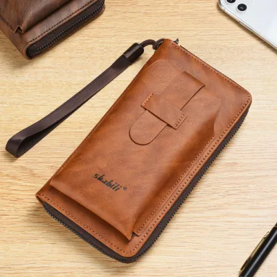 CROSS-BORDER NEW MEN'S WALLET LONG FASHION SOFT WALLET ZIPPER MULTI-CARD SLOT YOUTH WALLET MOBILE PHONE BAG LARGE CAPACITY